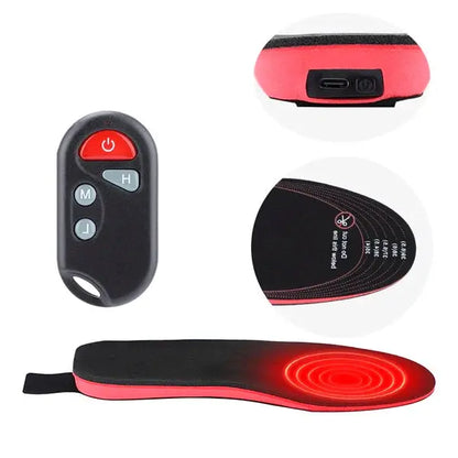 Rechargeable Heated Insoles with Remote and 3 Temperature Settings, Thin Breathable Fit Avento Goods