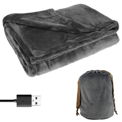 USB Heated Blanket with Soft Flannel and Portable Cordless Power, 63 x 33 in Avento Goods