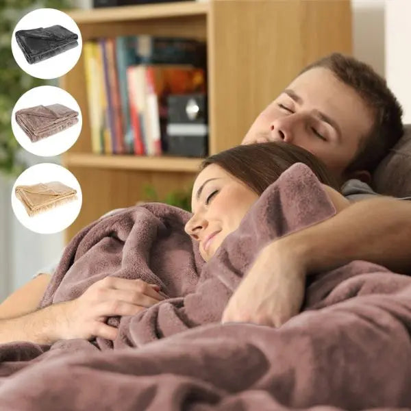 USB Heated Blanket with Soft Flannel and Portable Cordless Power, 63 x 33 in Avento Goods