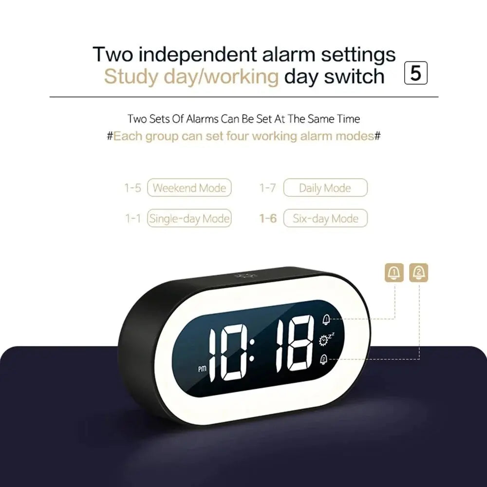 Sunrise Alarm Clock with Dimmable Night Light and Soothing Nature Sounds, USB-C Avento Goods