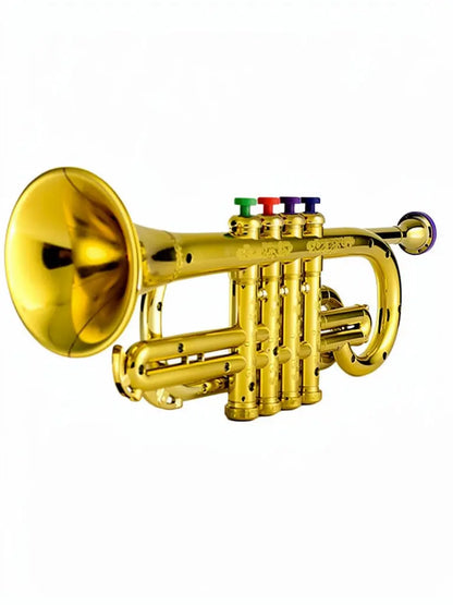 Kids Trumpet Toy with Color Coded Keys and Lightweight ABS Body, 4 Notes Avento Goods