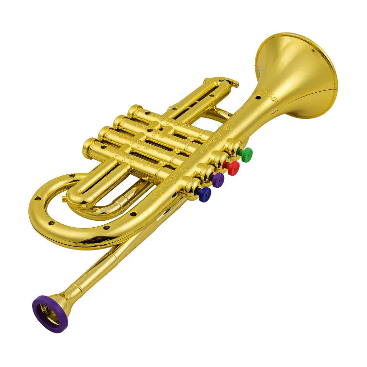 Kids Trumpet Toy with Color Coded Keys and Lightweight ABS Body, 4 Notes Avento Goods