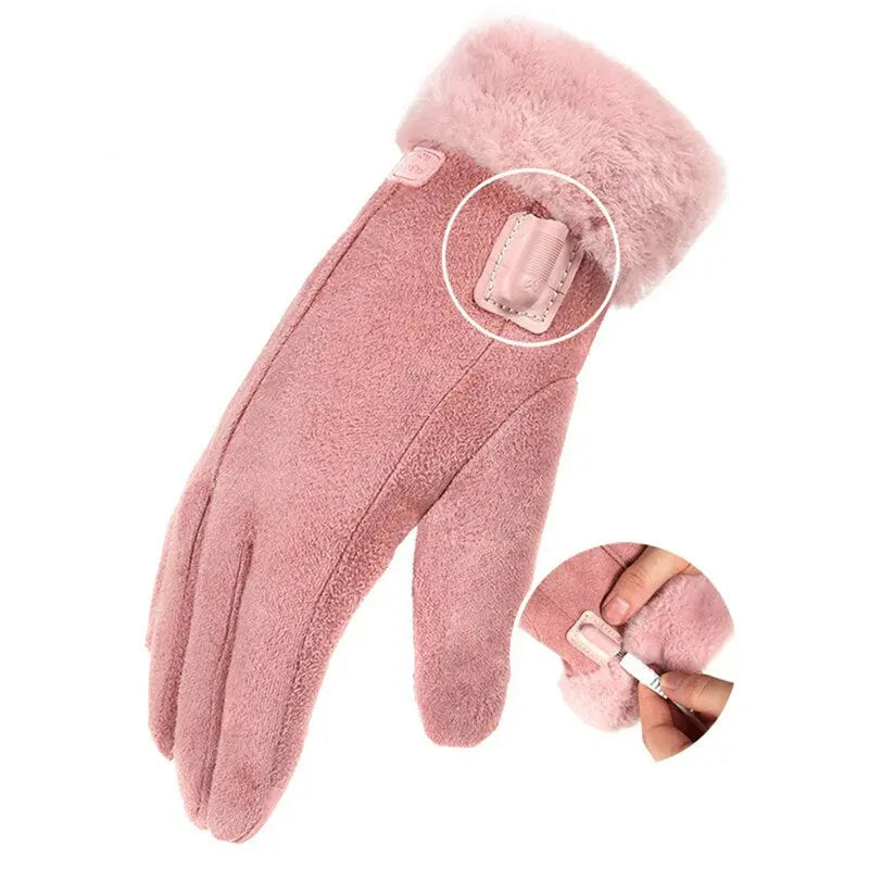 Heated Gloves with 5000mAh Power Bank and Touchscreen Index, Windproof One-Size for Women Avento Goods