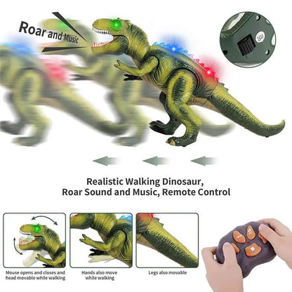 Remote Control Dinosaur Toy with LED Eyes and Walking Roar, Rechargeable 17-Inch Avento Goods