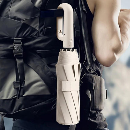 Compact Travel Umbrella with Reinforced Wind-Resistant Frame and One-Touch Open