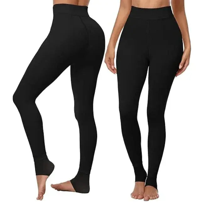 Thermal Leggings with Brushed Fleece Lining and High-Rise Waist, Moisture-Wicking Avento Goods