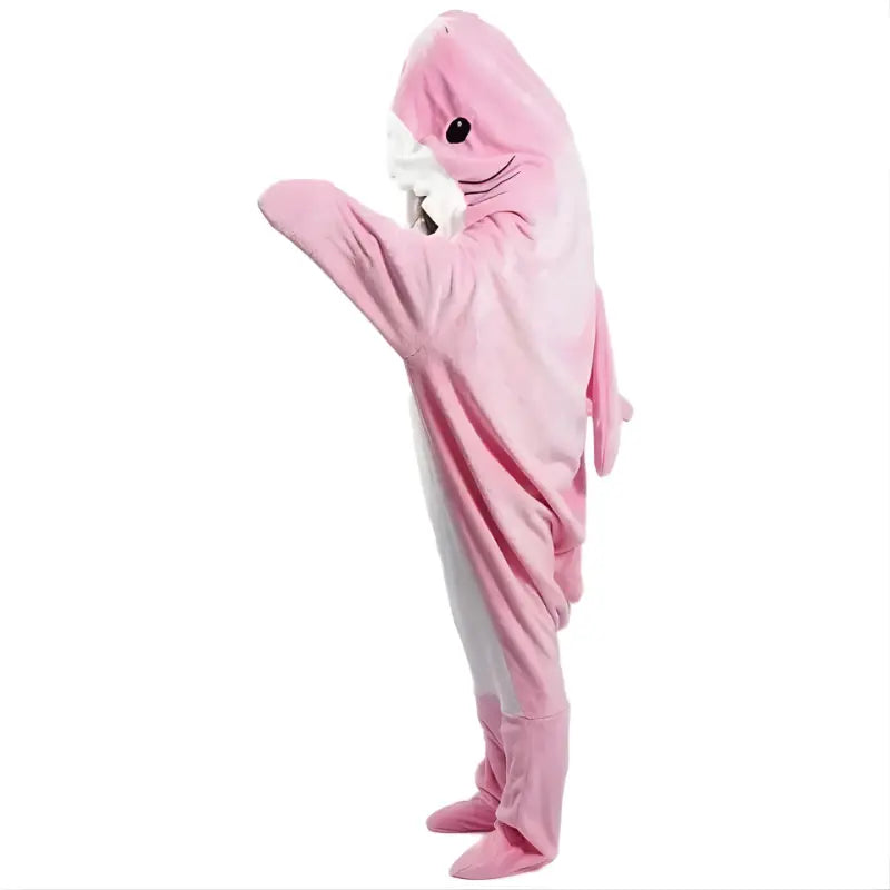 Hooded Shark Blanket with Plush Flannel and Full-Body Toe Coverage, One Size Avento Goods