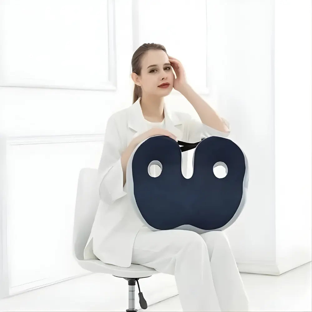 Memory Foam Seat Cushion with Adjustable Foam Inserts and Central Cutout, Non-Slip Base Avento Goods