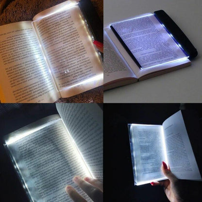Book Light with Slim Bookmark Panel and Adjustable LED Brightness, USB Rechargeable