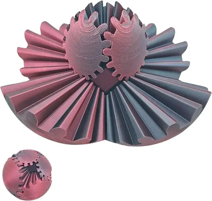 Gear Fidget Ball with Interlocking Gears and Pocket-Friendly Design, Biodegradable Polymer Avento Goods