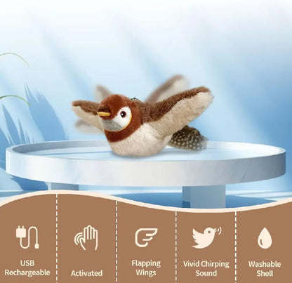 Interactive Cat Toy with Motion-Activated Chirping and Feathery Tail, USB Rechargeable Avento Goods