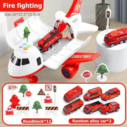 Kids Airplane Playset with Friction-Drive Plane and Light/Sound Effects, 20 Pieces Avento Goods