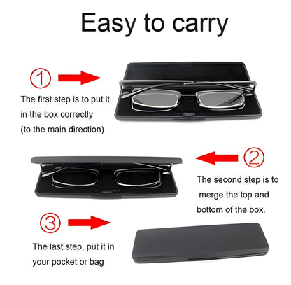 Folding Reading Glasses with Spring Hinge and Slim Protective Case, Ultra-Compact Avento Goods
