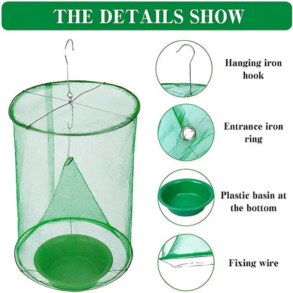 Reusable Fly Trap with Odorless Bait and Expandable Capture Chamber, Foldable Avento Goods