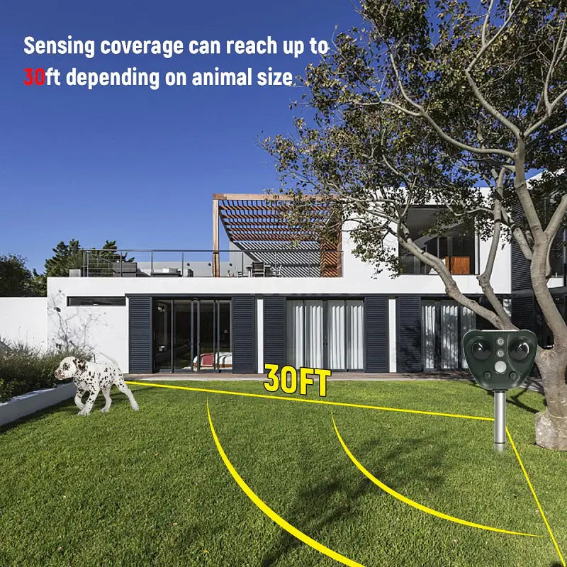 Bird Repeller with Ultrasonic Pulses and Solar Charging, USB Backup, 30ft Range Avento Goods