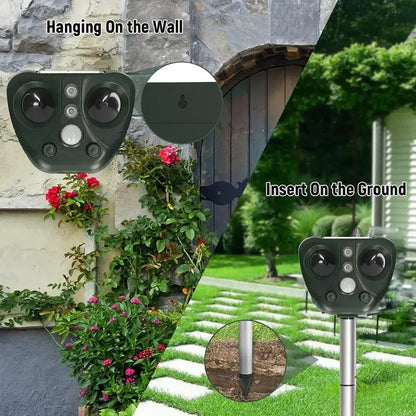 Bird Repeller with Ultrasonic Pulses and Solar Charging, USB Backup, 30ft Range Avento Goods