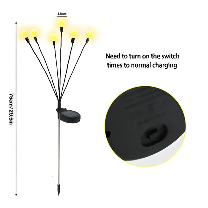Solar Garden Lights with Flexible Swaying Stakes and Warm White LED, 27.5-Inch Height Avento Goods