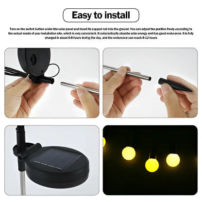 Solar Garden Lights with Flexible Swaying Stakes and Warm White LED, 27.5-Inch Height Avento Goods