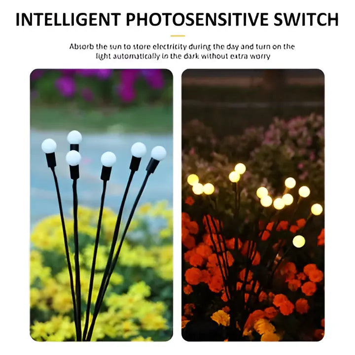 Solar Garden Lights with Flexible Swaying Stakes and Warm White LED, 27.5-Inch Height Avento Goods