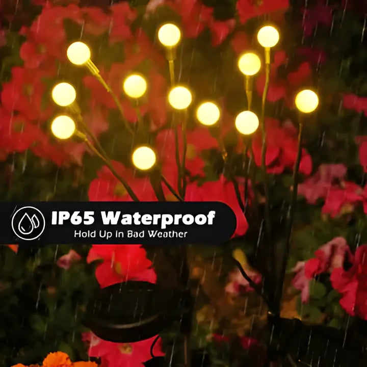 Solar Garden Lights with Flexible Swaying Stakes and Warm White LED, 27.5-Inch Height Avento Goods