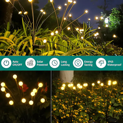 Solar Garden Lights with Flexible Swaying Stakes and Warm White LED, 27.5-Inch Height Avento Goods