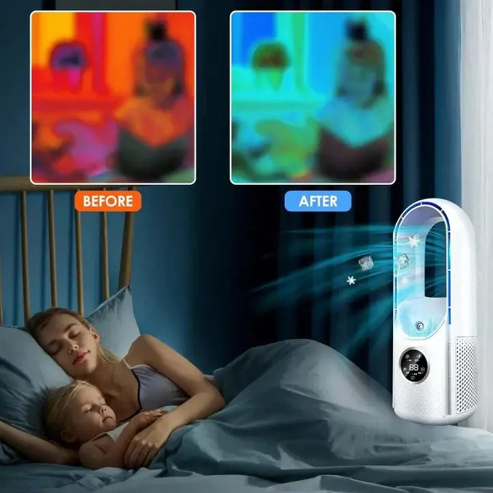 Portable Air Conditioner with Bladeless Design and Quiet Operation, Compact Desktop Cooler Avento Goods