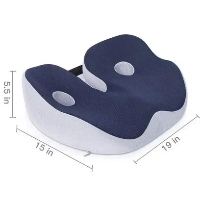 Memory Foam Seat Cushion with Adjustable Foam Inserts and Central Cutout, Non-Slip Base Avento Goods