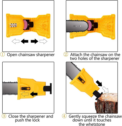 Chain Sharpener with Quick Touch-Up Stone and Dual Pins for 14-20in Two-Hole Bars