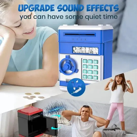 Electronic Piggy Bank with Auto Bill Intake and Password Lock, Voice Prompts, LED Screen Avento Goods