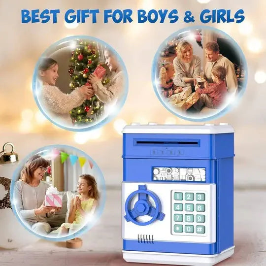 Electronic Piggy Bank with Auto Bill Intake and Password Lock, Voice Prompts, LED Screen Avento Goods