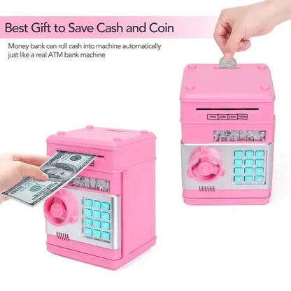 Electronic Piggy Bank with Auto Bill Intake and Password Lock, Voice Prompts, LED Screen Avento Goods