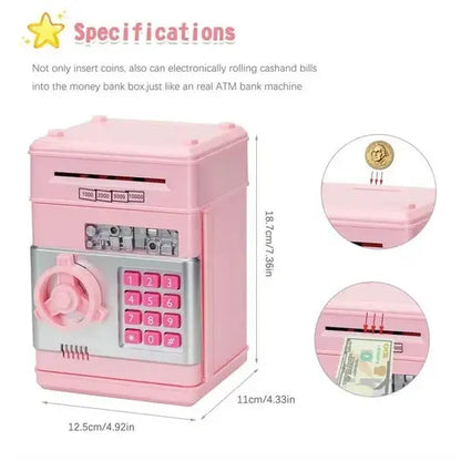 Electronic Piggy Bank with Auto Bill Intake and Password Lock, Voice Prompts, LED Screen Avento Goods