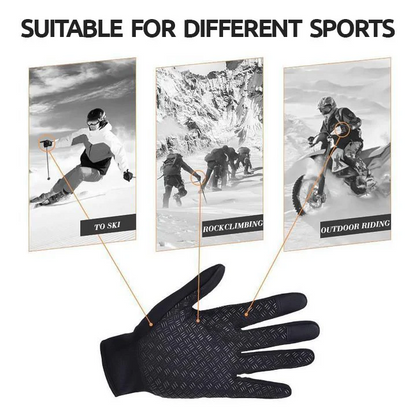Touchscreen Winter Gloves with Triple-Layer Insulation and Anti-Slip Palm, Zippered Cuff