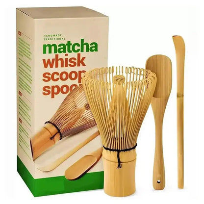 Matcha Tea Set with Bamboo Whisk and Ceramic Bowl, Handcrafted Ceremony Tools Avento Goods
