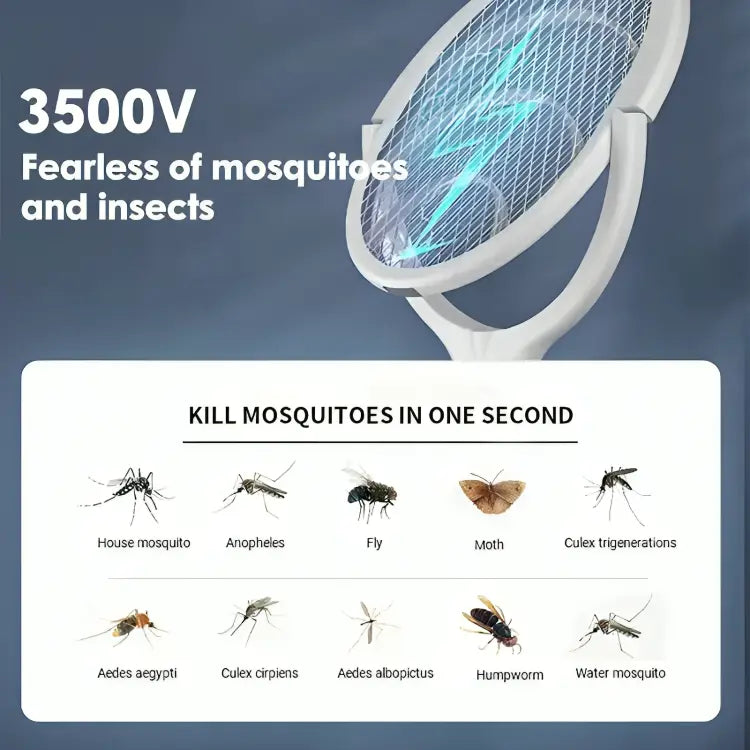 Electric Fly Swatter with USB-C Fast Charging and Pivoting Head, Portable Design Avento Goods