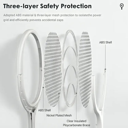 Electric Fly Swatter with USB-C Fast Charging and Pivoting Head, Portable Design Avento Goods