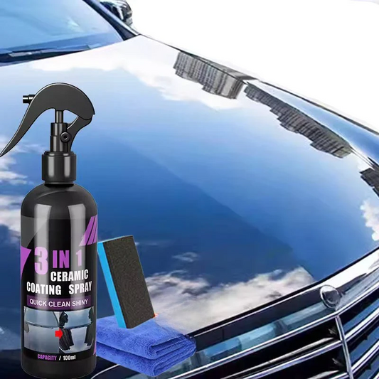 Ceramic Car Coating with Hydrophobic Finish and Spray-Wipe Use, 12-Month Protection
