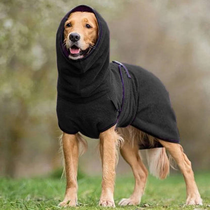 Dog Winter Coat with Insulated Lining and Reflective Strips, Harness-Friendly Opening