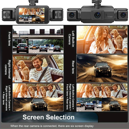 Car Dash Cam 4-Channel with Night Vision and Built-in WiFi, Front Rear Side Recording Avento Goods