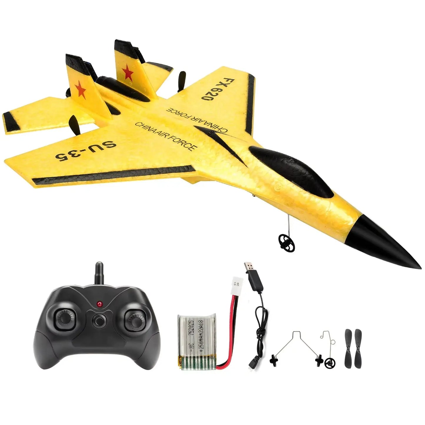 Beginner RC Airplane with 3-Axis Gyro and Dual Rear Motors, LED Lights Avento Goods