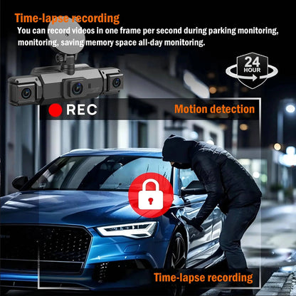 Car Dash Cam 4-Channel with Night Vision and Built-in WiFi, Front Rear Side Recording Avento Goods