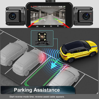 Car Dash Cam 4-Channel with Night Vision and Built-in WiFi, Front Rear Side Recording Avento Goods