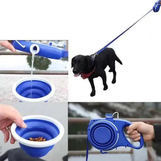 4-in-1 Multifunctional Dog Leash with Water Bottle & Bowl Avento-store.com