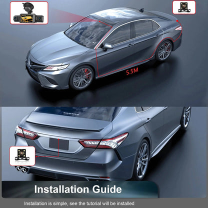 Car Dash Cam 4-Channel with Night Vision and Built-in WiFi, Front Rear Side Recording Avento Goods