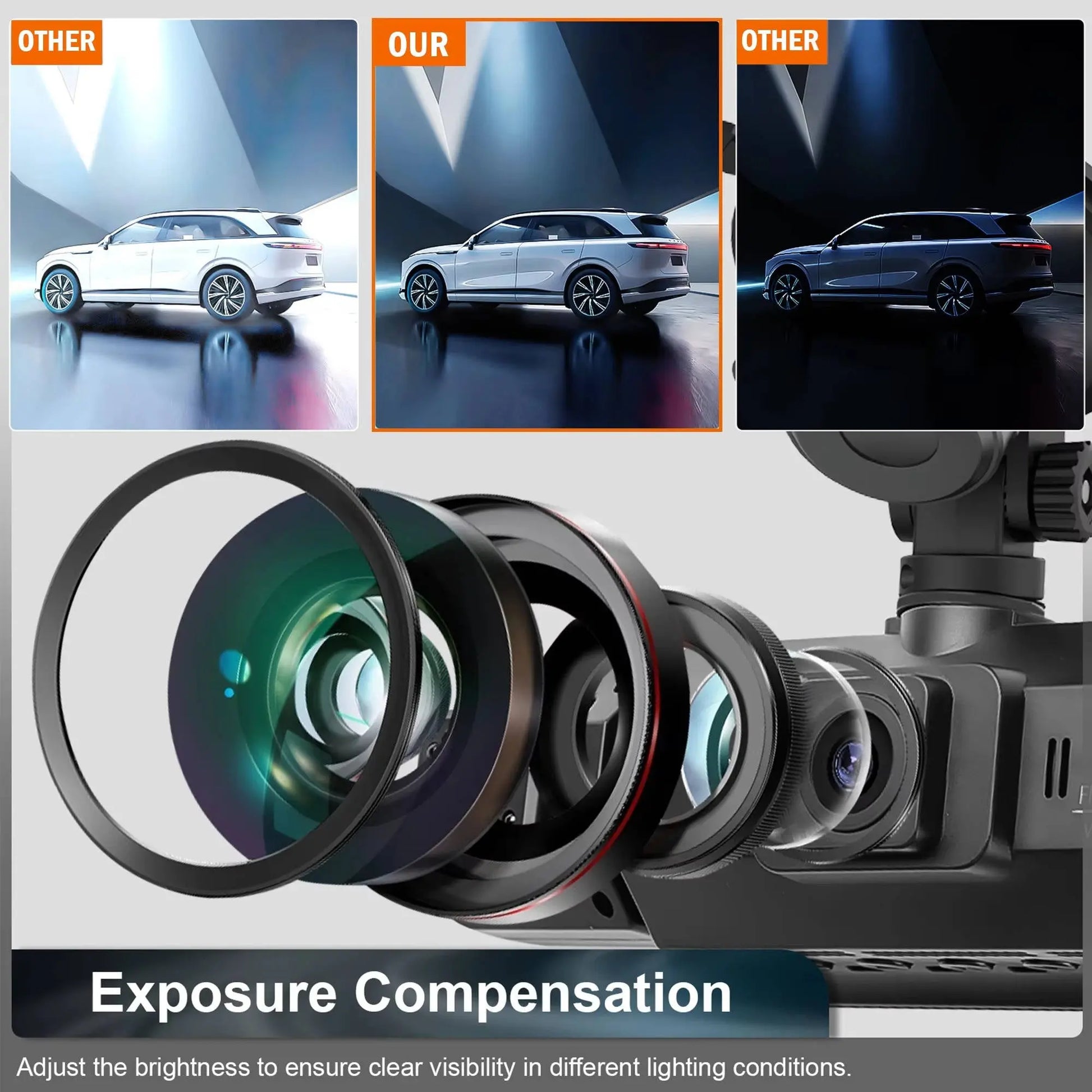 Car Dash Cam 4-Channel with Night Vision and Built-in WiFi, Front Rear Side Recording Avento Goods