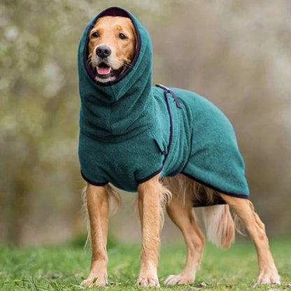 Dog Winter Coat with Insulated Lining and Reflective Strips, Harness-Friendly Opening
