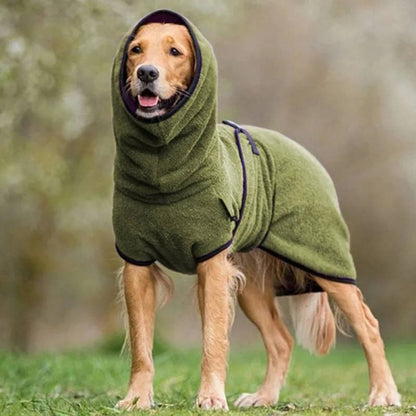 Dog Winter Coat with Insulated Lining and Reflective Strips, Harness-Friendly Opening