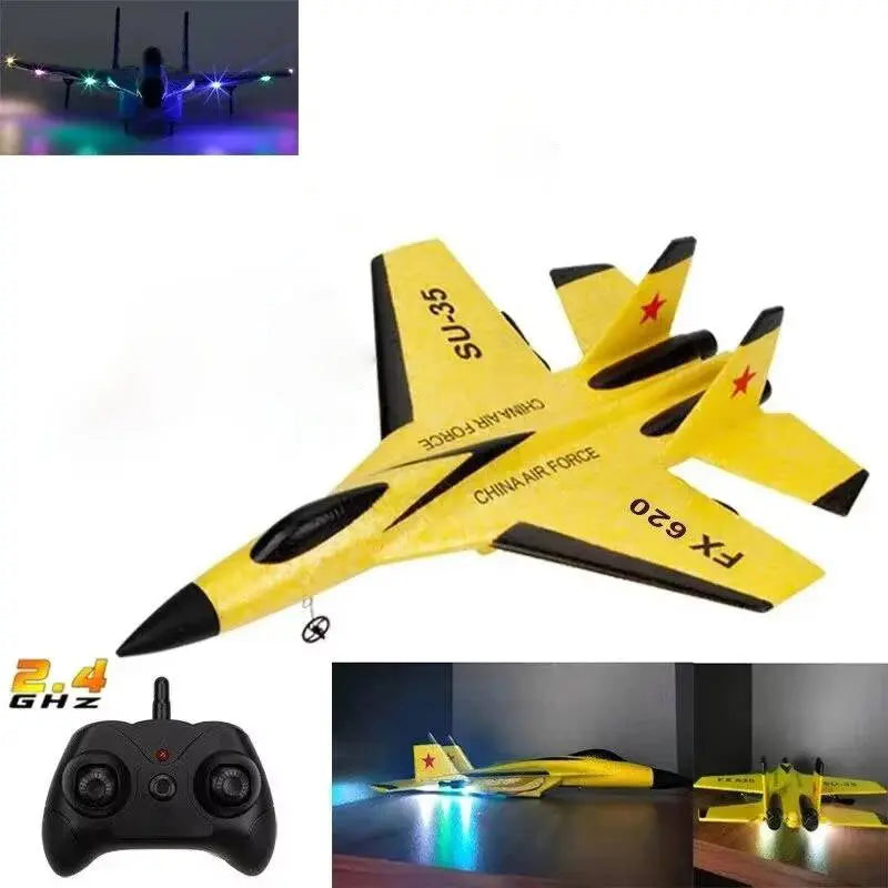 Beginner RC Airplane with 3-Axis Gyro and Dual Rear Motors, LED Lights Avento Goods