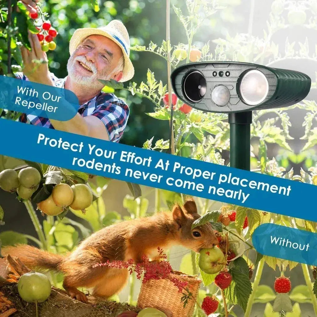 Solar Deer Repeller with Motion Sensor and Adjustable Ultrasonic, Weatherproof, 4-Pack Avento Goods