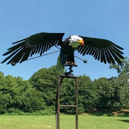 Metal Bird Garden Sculpture with Lifelike Wings and Six-Point Stake, Powder Coated Avento Goods